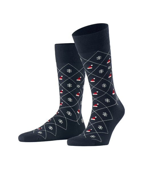 Burlington X-Mas Argyle sok | Blauw
