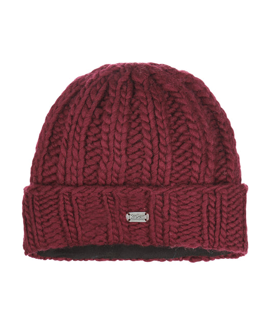 Muts Wol Fleece Lining | Pruimrood