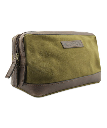 Canvas Gladstone Washbag | Olive