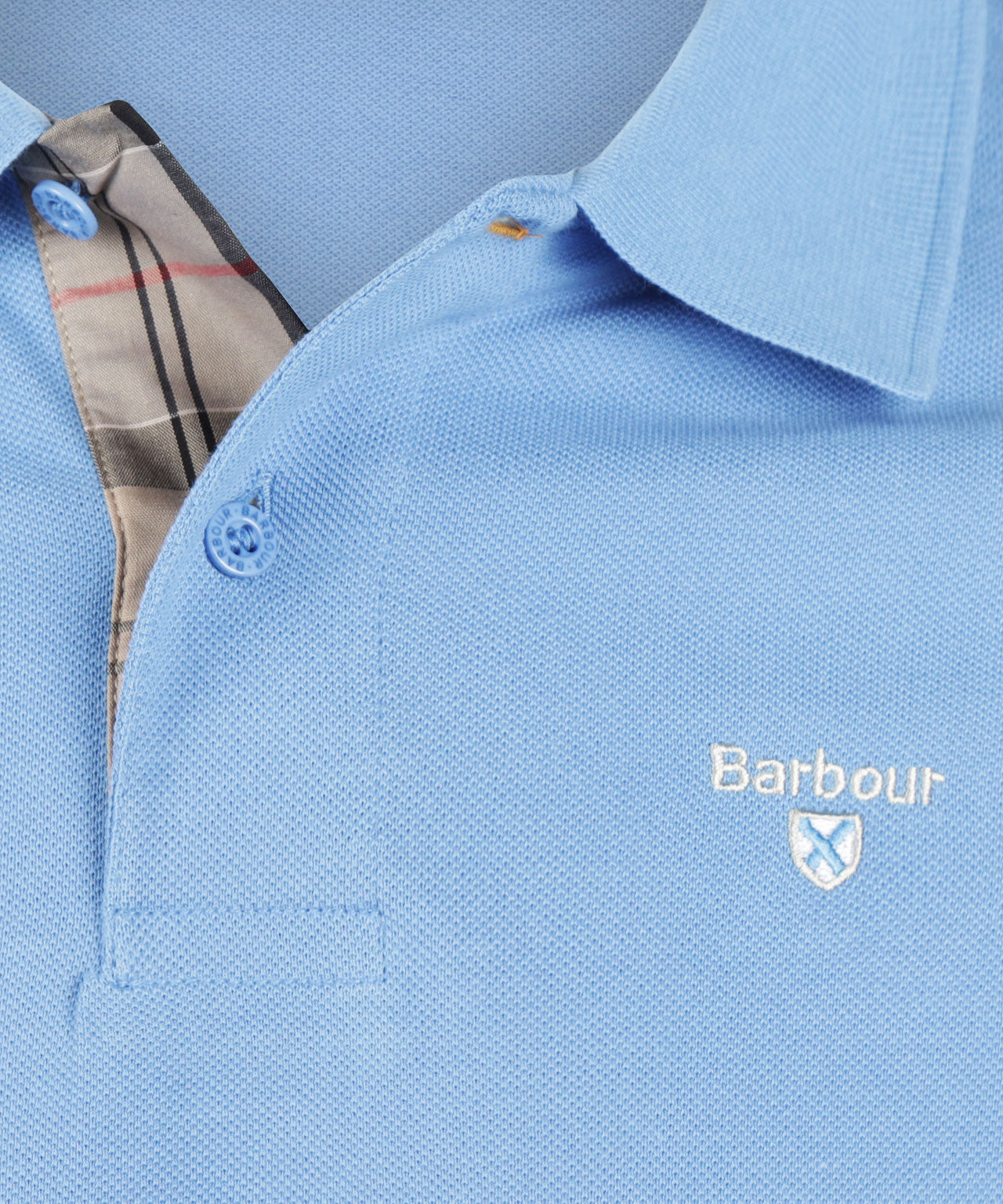Barbour Tartan Piqué Polo | Blau