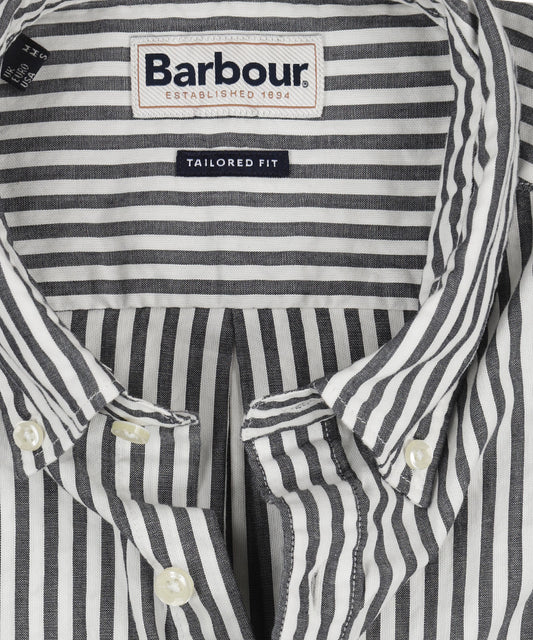 Cresswell Seersucker Shirt Korte Mouw | Navy Streep