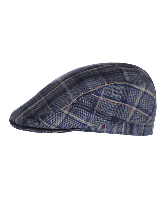 Klassieke Cap 100% Linnen | Donker Blauw Ruit