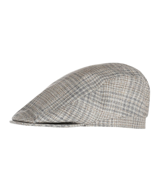 Klassieke Cap 72% Zijde 28% Wol | Beige Ruit