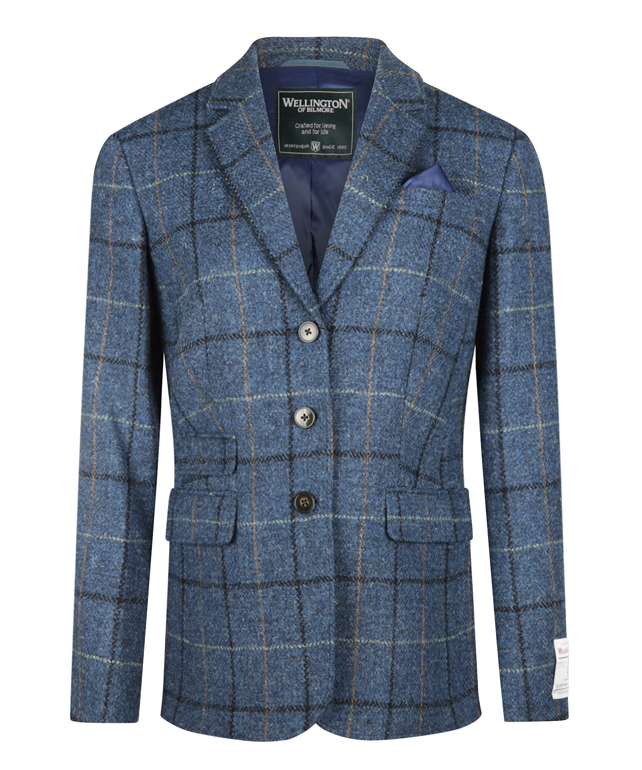Harris Tweed Colbert Dames | Staalblauw Ruit