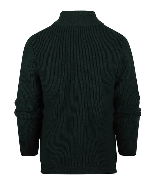 William Lockie Cardigan Jamie mit Schalkragen | Tartangrün