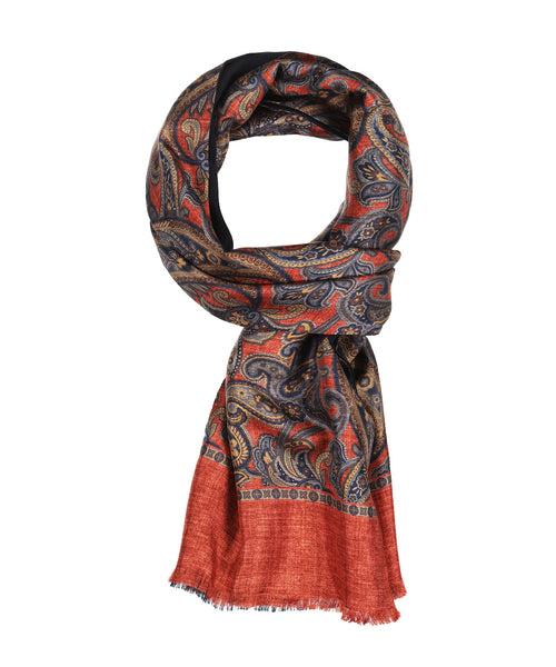 Sjaal Zijde/Wol | Oranje