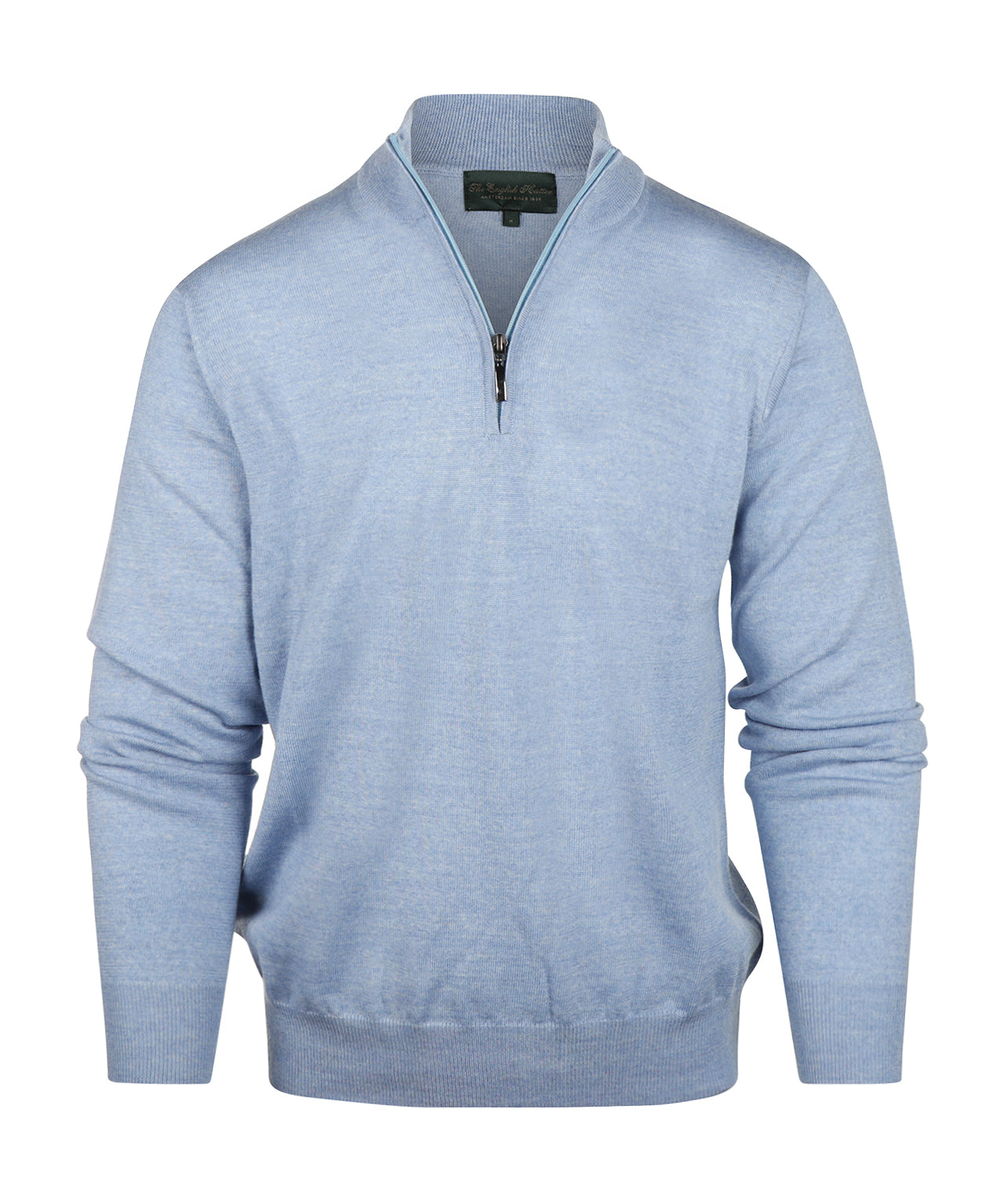 Merino Half Zip Pullover | Licht Blauw