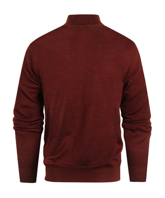 Pullover Merinowol ritskraag | Bordeaux