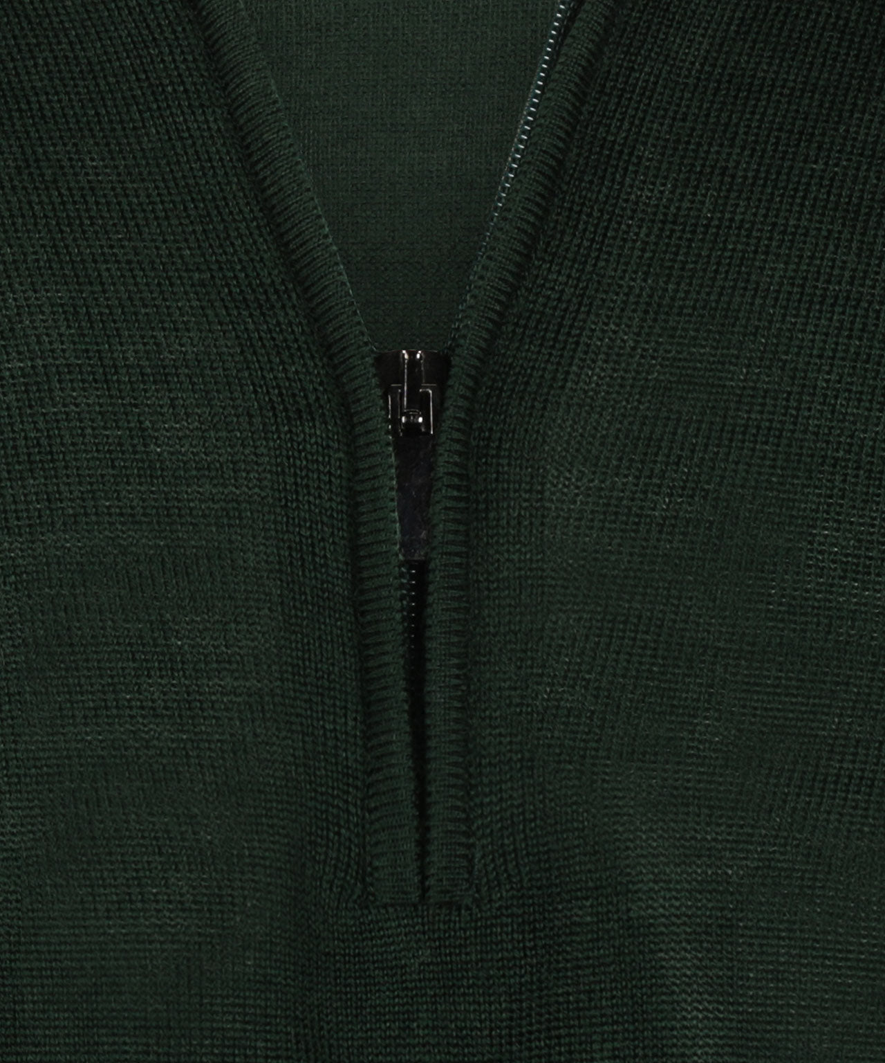 Merinowollpullover mit Reißverschlusskragen | Grün