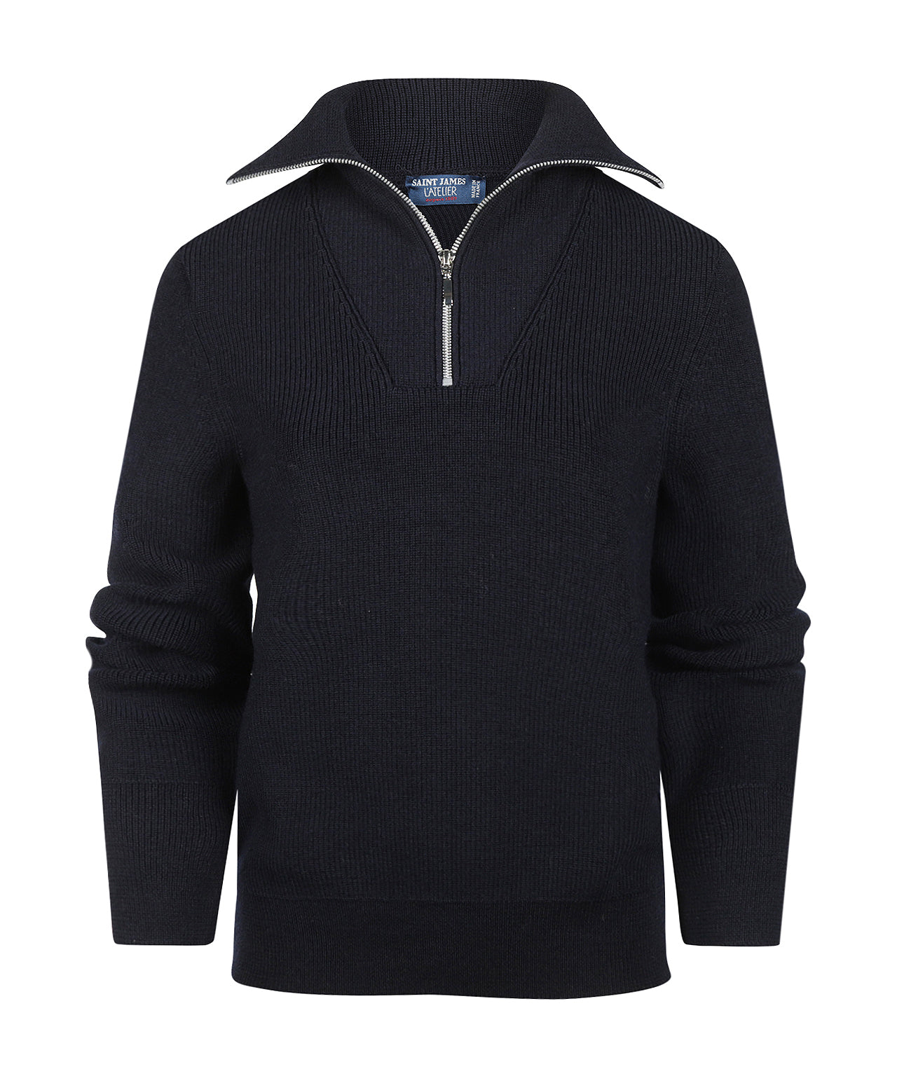 Saint James Damen-Pullover mit Reißverschluss | Marineblau
