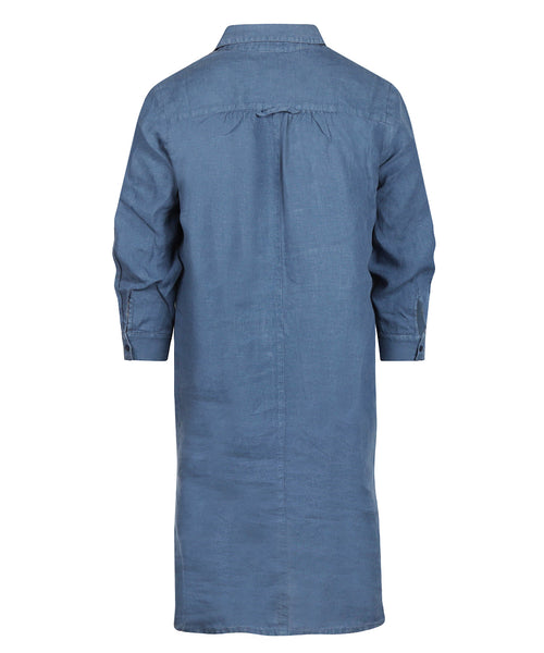 Dames Shirt Dress Linnen Milou | Denim Blauw