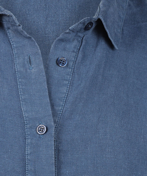 Dames Shirt Dress Linnen Milou | Denim Blauw