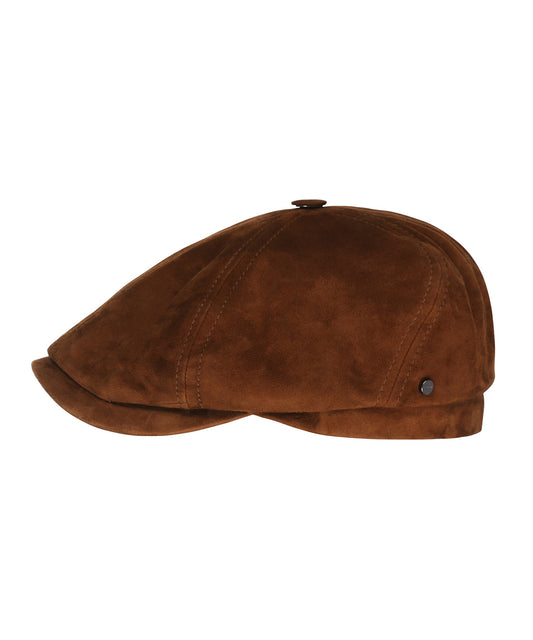 Stetson 6-Panel-Cap aus Ziegenveloursleder | Braun