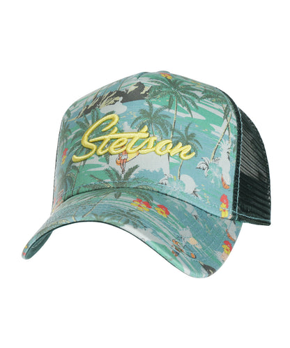 Stetson Trucker Cap Aloha Print | Green