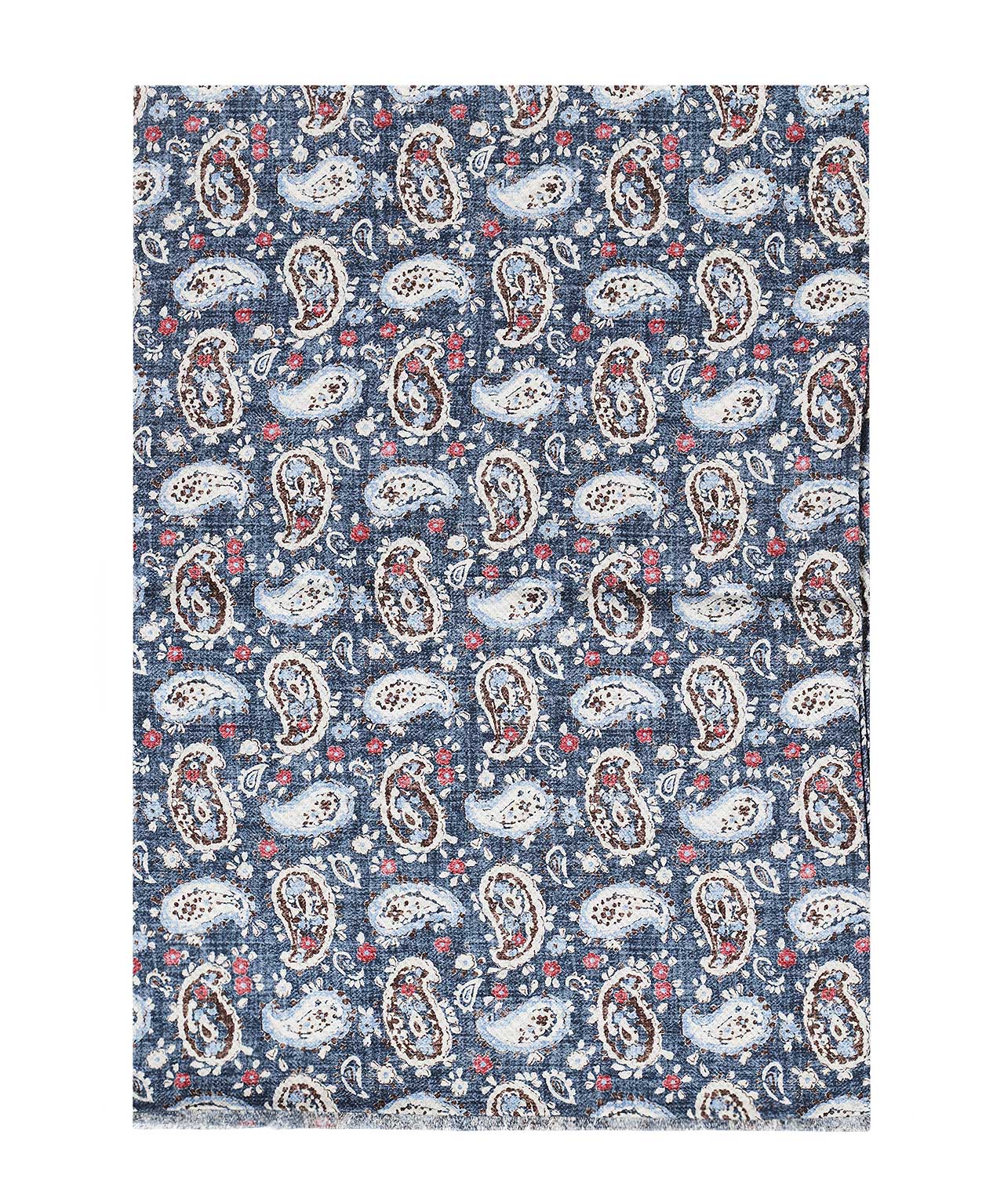 Sjaal 100% Zijde | Indigo Paisley