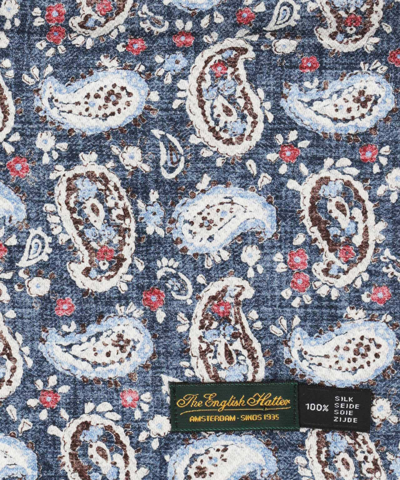 Sjaal 100% Zijde | Indigo Paisley