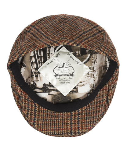 Klassieke Cap | Bruin Houndstooth Rood Blauw