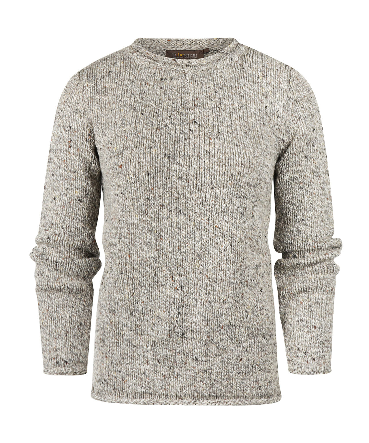 Damen-Pullover mit Rundhalsausschnitt im Fischerstil | Braun