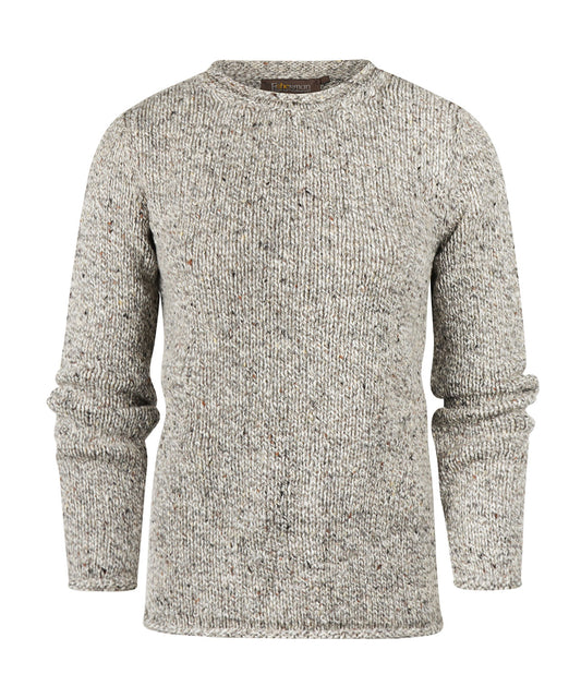 Damen-Pullover mit Rundhalsausschnitt im Fischerstil | Braun