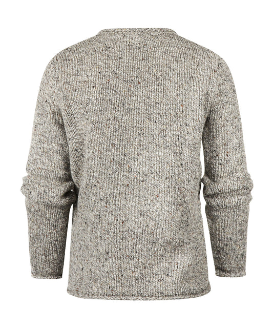 Damen-Pullover mit Rundhalsausschnitt im Fischerstil | Braun