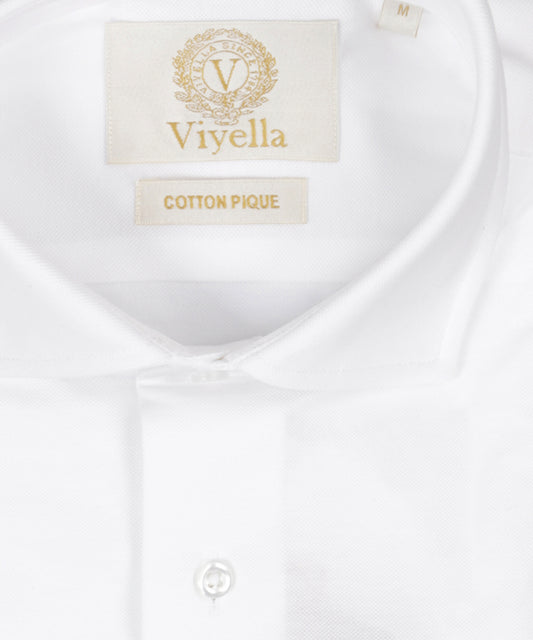 Viyella Knitted Pique Shirt | White
