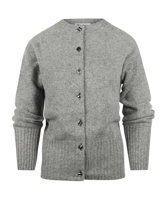 Harley of Scotland Women's Chunky Knit Button Cardigan | Gray