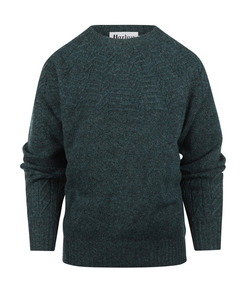 Harley of Scotland Dames Ronde Hals Pullover | Blauw