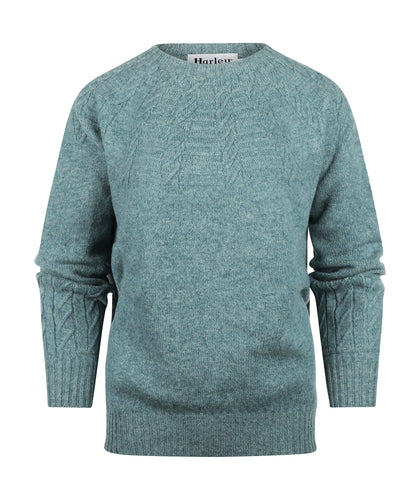 Harley of Scotland Damen-Pullover mit Rundhalsausschnitt | Grün