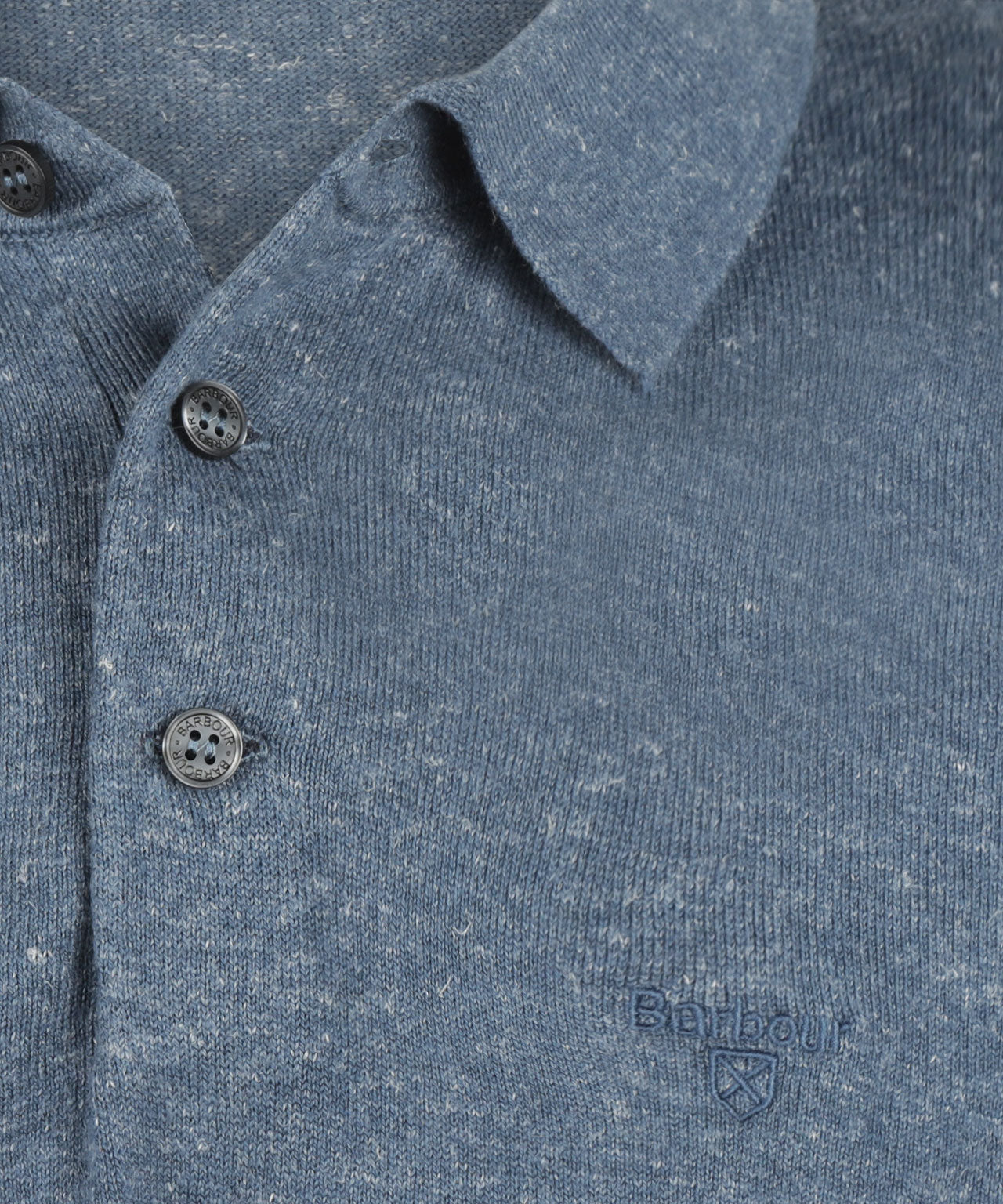 Barbour Muston Leinenmischpolo | Denimblau
