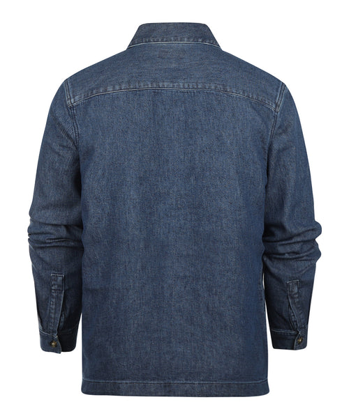 Barbour Aickmen Textured Denim Overshirt | Denim Blauw