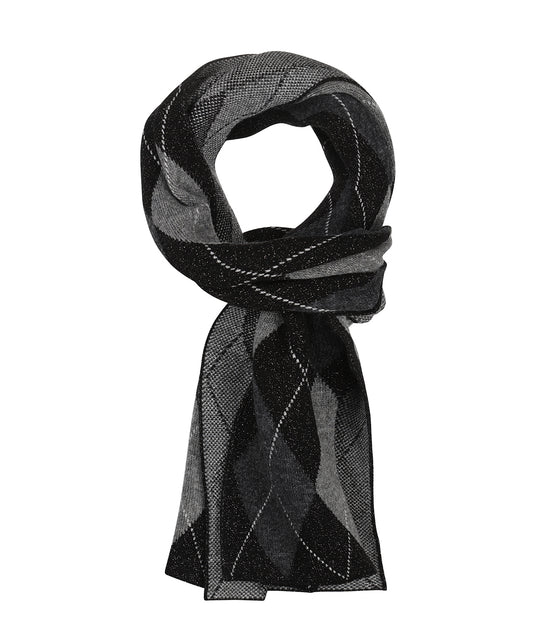 Brit Chic Dames Sjaal | Black/Grey diamond check
