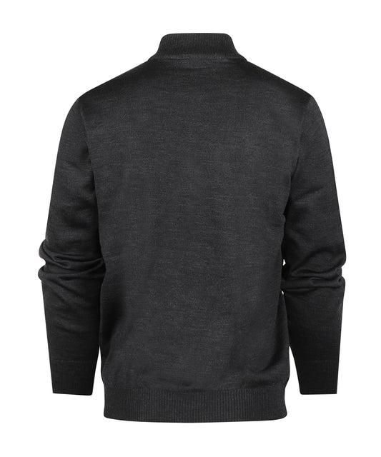 Maerz Pullover mit halbem Reißverschluss | Holzkohle