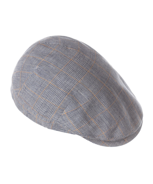 Cap Klassiek Linnen | Blauw Grijs Ruit