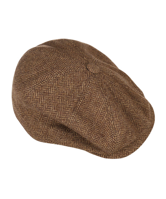 Christy Newsboy Tweed Cap | Herringbone Tweed Biscuit