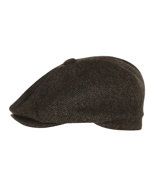 Christy Newsboy Tweed Cap | Herringbone Tweed Green