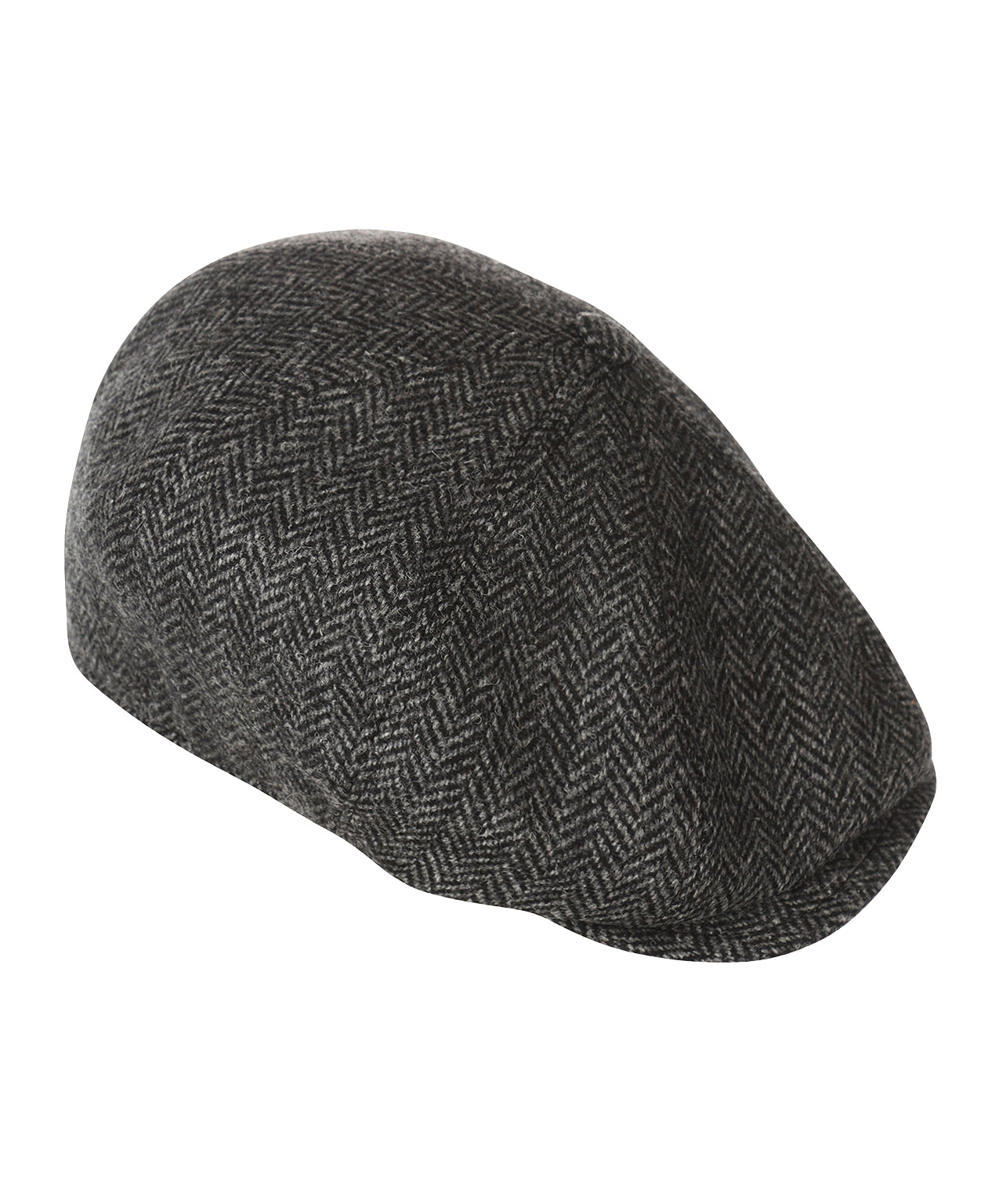 Ballon Cap Tweed | Donkergrijs Visgraat