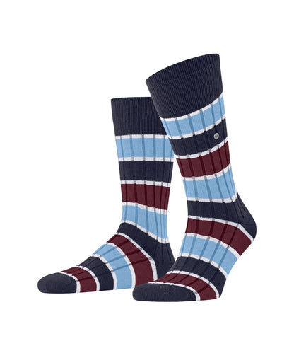 Sokken Beaming | Blauw Bordeaux Streep