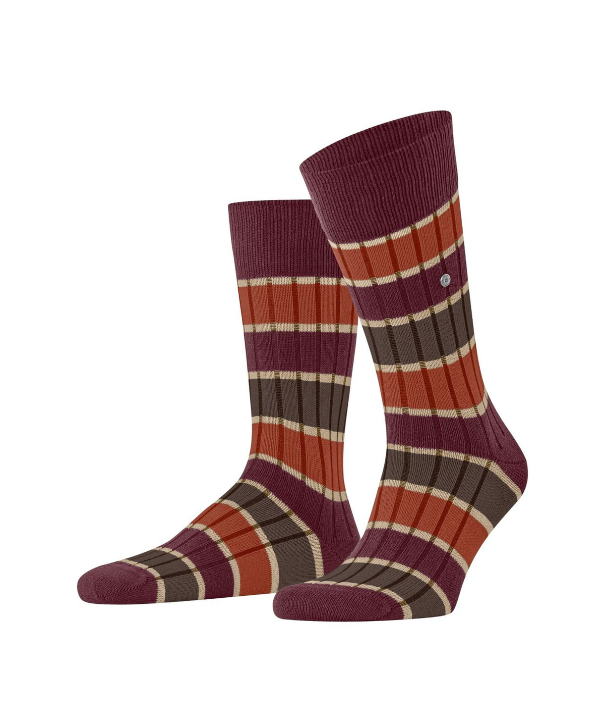 Socken Beaming | Bordeaux Braun Orange Streifen