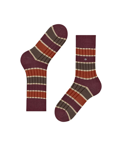 Socken Beaming | Bordeaux Braun Orange Streifen