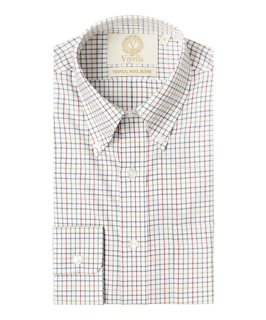 Viyella Shirt Tropical Wool Blend | Bruin