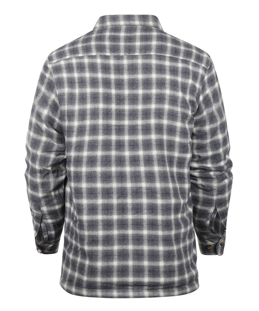 Flannel Fleece Lined Shirt | Navy Beige Plaid