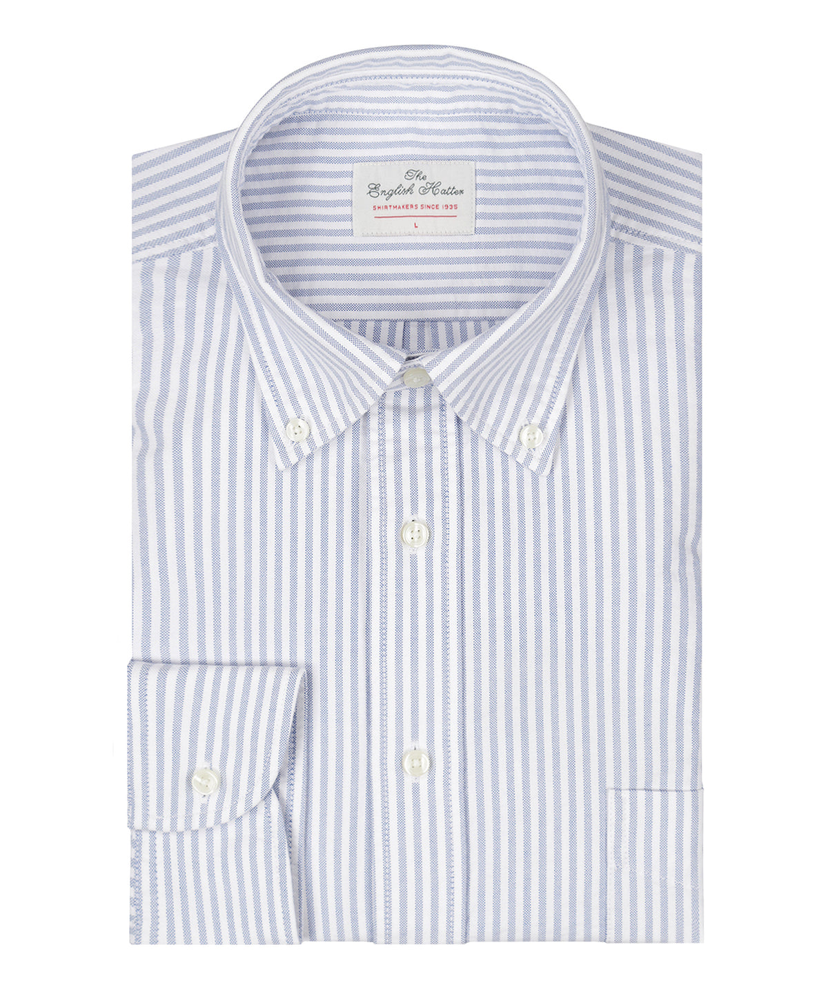 Oxford-Hemd Button-Down | Dunkelblau Weiß Gestreift
