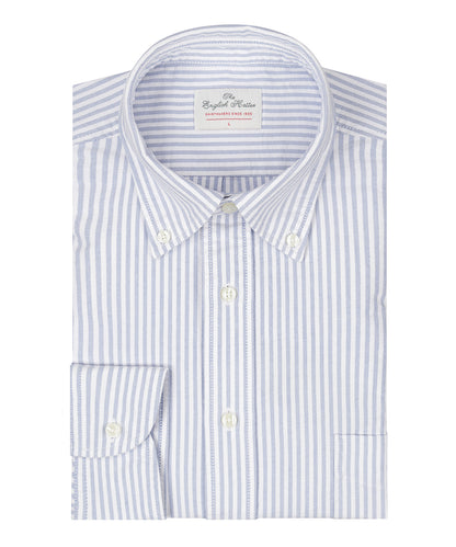 Oxford-Hemd Button-Down | Dunkelblau Weiß Gestreift