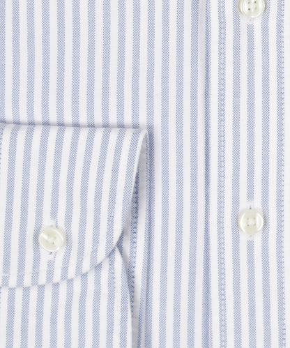 Oxford-Hemd Button-Down | Dunkelblau Weiß Gestreift