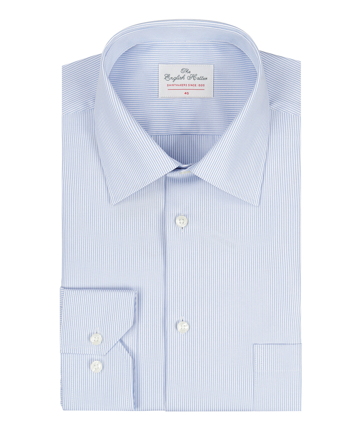 Non Iron Shirt Semi Widespread | Lichtblauw Streep