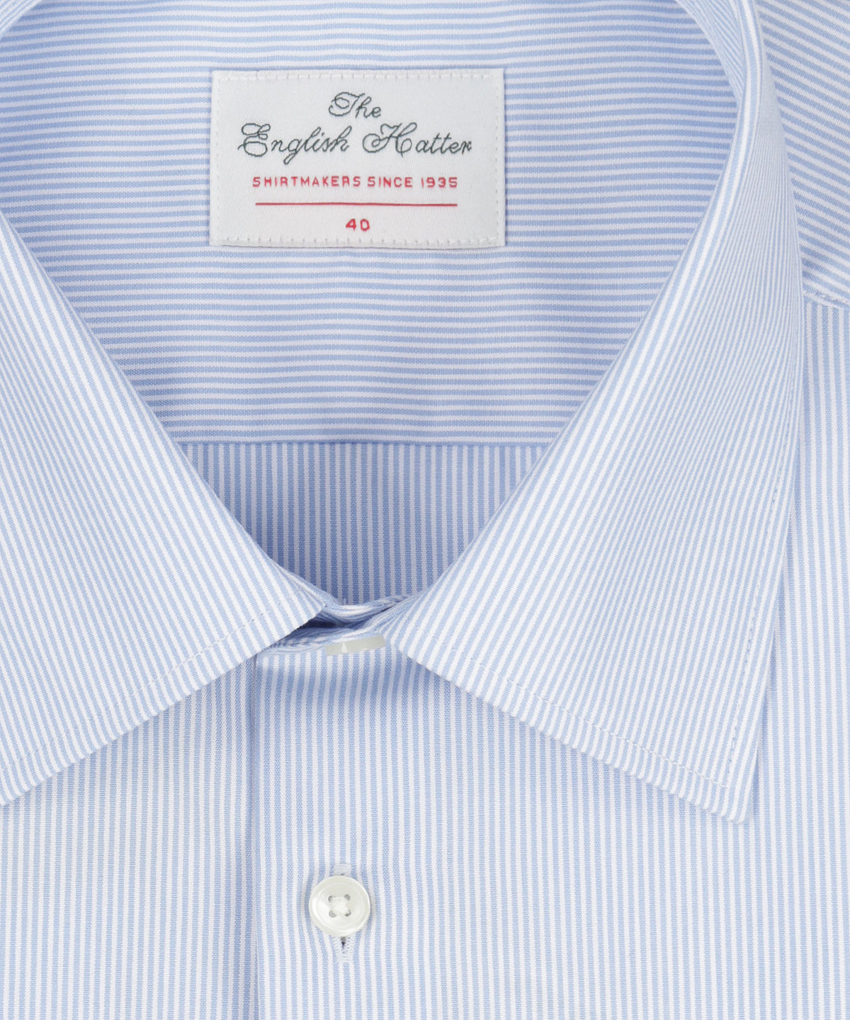 Non Iron Shirt Semi Widespread | Lichtblauw Streep
