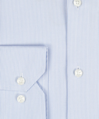 Non Iron Shirt Semi Widespread | Lichtblauw Streep