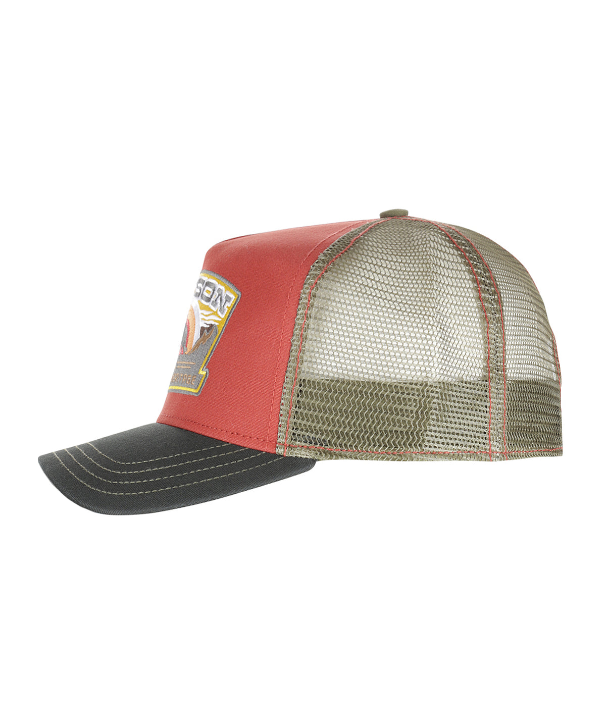Trucker Cap Wolf | Dunkelgrün Rot Oliv