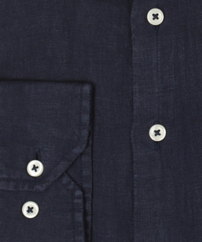 Shirt Garment Washed Linnen | Navy