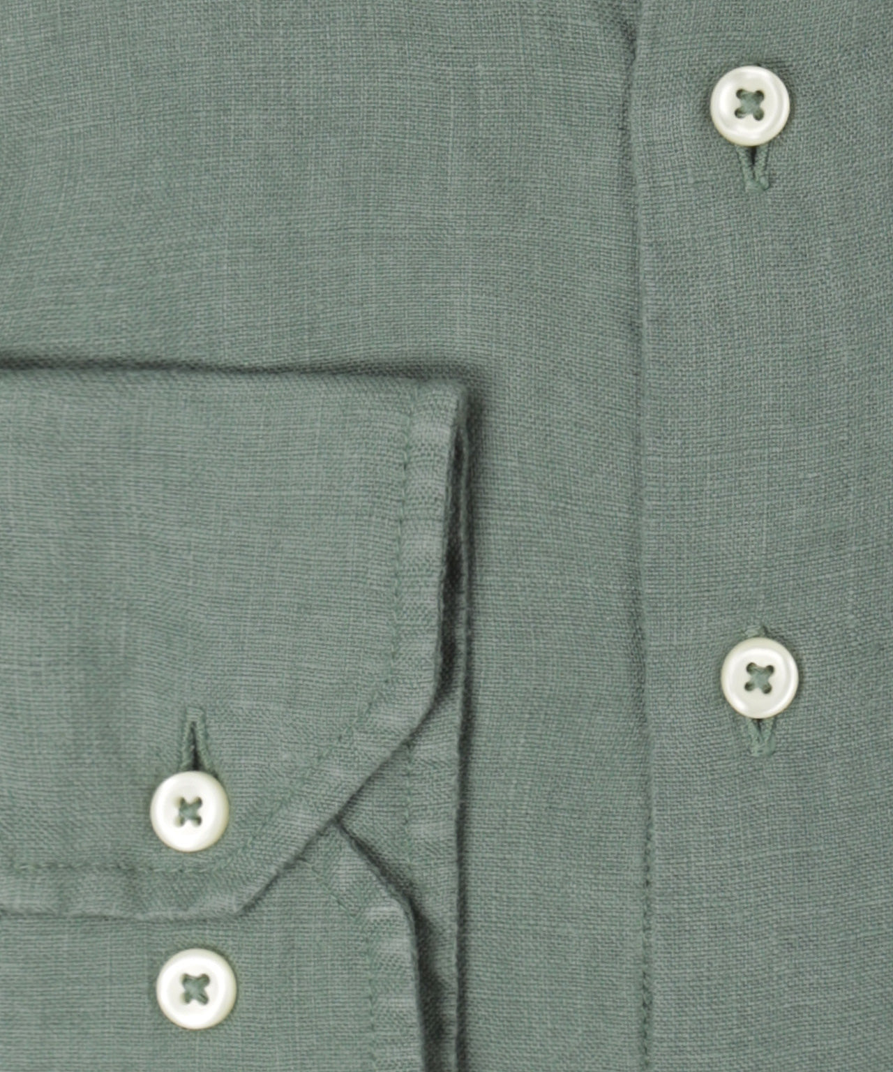 Shirt Garment Washed Linnen | Donkergroen